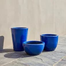 Kit 3 vasos de polietileno Marmorizado para plantas decorativo N1 N2 N3