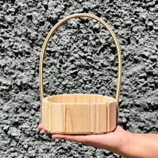 Kit 10 Cestas Oval Madeira Pinus 13cm Artesanal para Presente Lembrancinha Decoração