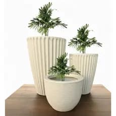Kit 3 Vasos Coluna Romana N°1,2 + Bojo N°1 Planta Flor Jardim Varanda Moderno e Elegante Polietileno