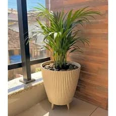 Vaso para Planta Canelado 34x26 Coluna Decorativo Jardim Sala Moderno Resistente