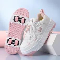 Tênis de Corrida de Quatro Rodas 'Seguro e Confortável' para Crianças Mais Vendidos Rosa Roxo （Runs small, please order