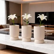 Kit 3/2/1 Vasos para plantas com prato cachepô vaso decorativo flores naturais bandeja para água