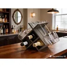 Adega Suporte de taças e Vinho ou Espumante para Mesa Suporte  Decorativo Moderno
