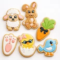 KIT C/6 Cortador Marcador Massas  Páscoa Pasta Americana Artigo de Confeitaria Biscoito