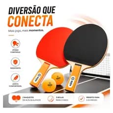 Raquetes Ping Pong Tênis De Mesa Profissional 2 raquetes com 3 Bolas