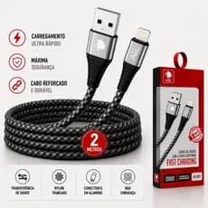 CABO USB NYLON LIGHTNING 2.1A DE 2 METROS AC220L