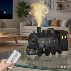 Umidificador Aromatizador Locomotiva Vapor Trem USB Tipo C Controle Remoto Luz Led de Névoa Fria
