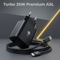 Kit Carregador Turbo Branco e Preto 25W COM CABO TIPO-C A TIPO-C