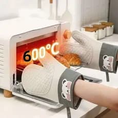 Luva de Silicone Térmica para Forno e Micro-ondas-Antiderrapante, Resistente ao Calor e Fácil de Limpar