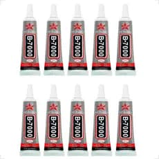 Kit 10 PCS De Cola B-7000 110ML Liquida Alta Adesão Durabilidade Multiuso Profissional Translucida