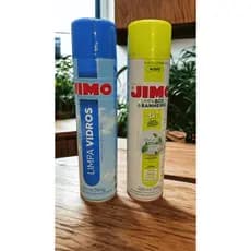 Kit Limpeza JIMO Limpa Vidros 400ml + Limpa Box e Banheiro – Remove Gordura, Limpa Metais, Rejunte e Pia