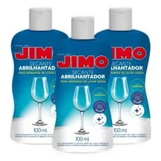 Kit 3 Secante Abrilhantador Jimo 100ml – Para Máquina de Lavar Louças, Brilho Intenso e Secagem Rápida
