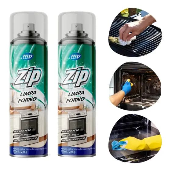 Kit 2 Limpa Forno Zip Clean 300ml – Desengordurante Rápido Remove Gordura Pesada