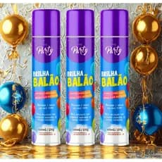 Kit 3 Spray Brilha Balão 300ml – Brilho Intenso para Bexigas e Balões de Festa, Maior Durabilidade e Acabamento Profissi