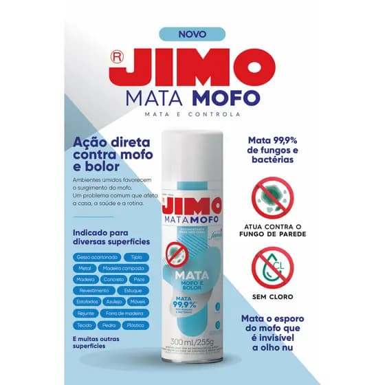 Jimo Mata Mofo Elimina Mofo e Bolor Limpeza Profunda Proteção Duradoura