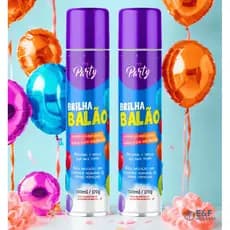 Kit 2 Spray Brilha Balão 300ml – Brilho Intenso para Bexigas e Balões de Festa, Maior Durabilidade e Acabamento Profissi