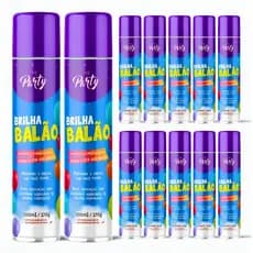 Kit 12 Spray Brilha Balão 300ml – Brilho Intenso para Bexigas e Balões de Festa, Maior Durabilidade e Acabamento Profiss