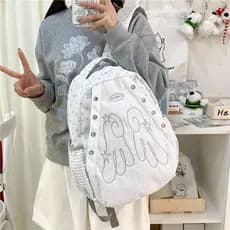 Coreano bolinhas asas mochila menina mochila júnior escola secundária menina mochila grande capacidade classe