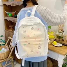 Japonês bonito estrela mochila feminina de alto valor leve All-Match mochila feminina estudantes do ensino médio mochila