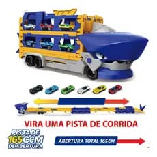 Carro Transformador De Tubarão , Lançador Duplo E Pista Dobrável , Brinquedo Educacional De Liga Para Crianças
