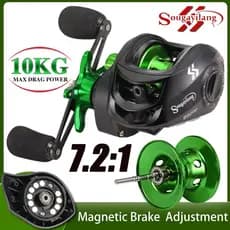 Sougayilang Carretel De Pesca Max 10Kg Relação De Engrenagem 7.2 : 1 Com Alça De Metal Para Água Doce/Salgada