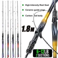 Sougayilang Novo Tipo 1.8M Vara De Pesca De Fibra De Carbono 2 Seções Fiação/Fundição Para Ao Ar Livre Arrasto Máximo 6-