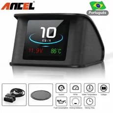 Obd2 Medidor Digital Inteligente P10 pro Head Up Display on Board Computador Velocímetro Digital Vários Idiomas Alarme