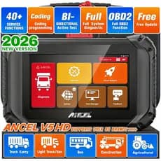 Ferramenta de Diagnóstico para Caminhões Pesados ANCEL V5 HD com Sistema Completo, 40+ Redefiniçã, Codificação de ECU