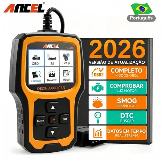 Scanner Automotivo Leitor de Código de Falha do Motor Ancel AD410 OBD2 Ferramenta de Diagnóstico de Carros