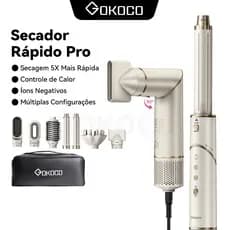 GOKOCO 7 Em 1 Escova De Secador De Cabelo Multifuncional Conjunto De Alta Velocidade Para Alisamento E Ondulação