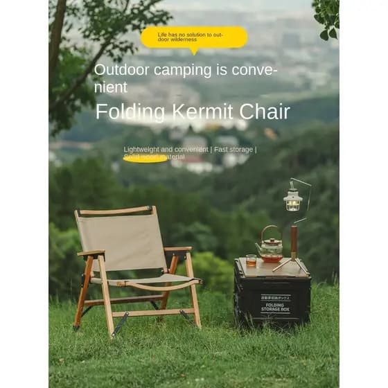 Cadeira Kemite dobrável de faia ao ar livre destacável acampamento piquenique pesca praia cadeira pátio varanda cadeira