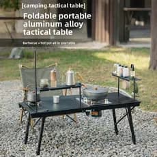 Mesa de liga de alumínio dobrável ao ar livre portátil multifuncional mesa de acampamento elevável combinação mesa de ar