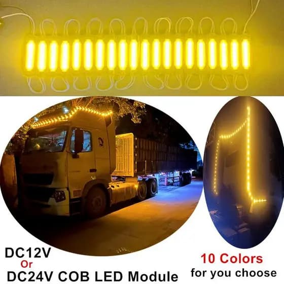 5/10/20 Unidades underglow COB LED Module light 12V Para Motocicleta Triciclo 24V Caminhão Como Luz De Advertência De Co