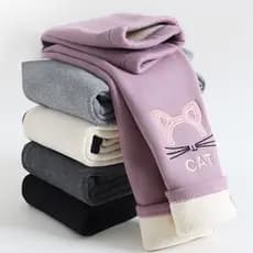 Kids Girls Winter Leggings 2023 Crianças Mais Calças Quentes De Veludo De Velo De Cordeiro Grosso Lápis De Bebê De Cor S