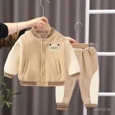 Meninos Meninas Conjuntos De Roupas De Beisebol Novas Crianças Casaco Calça 2 Pçs Primavera Outono Bebê Agasalho Terno