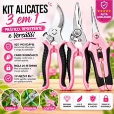 Kit com 3 Tesouras de Poda para Jardim – Ideal para Colheita de Frutas e Cuidados com Plantas