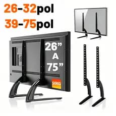 Suporte De Mesa Para Tv Base 36'' A 75'' Lcd Led oled qled Universal Samsung LG 42 43 48 50 55 58 60 65 70 75 Polegadas