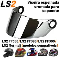 Viseira Capacete Ls2 Ff358 Fw3 Mormaii Cromada Espelhada