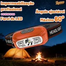 Lanterna Cabeça Premium Recarregavel Sensor Prova D'água