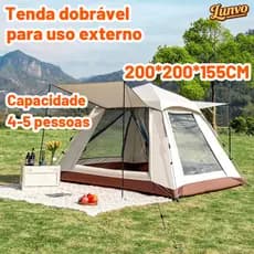 Barraca De Acampamento Grande Para 4/5 Pessoas 200x200x155cm Camping Portá Til