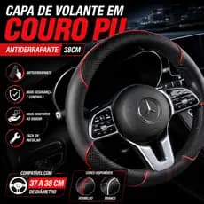 Capa De Volante De Carro De Couro PU Antiderrapante Durável 38CM