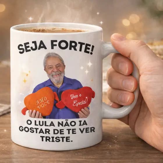 Caneca Personalizada Seja Forte Lula meme Presente Engraçado