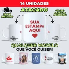 Kit 14 Canecas de Porcelana Personalizada Empresas Presentes Casa e Decoração