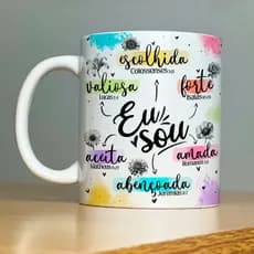 Caneca com Frases Cristã Decoração Casa Livesub Brilhante Escolha seu Versiculo Favorito
