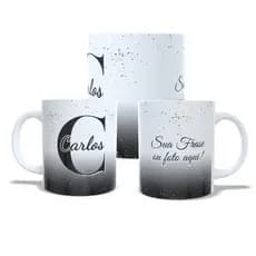 Caneca Personalizada Porcelana Nome Foto Degrade Colorido Decoração Presentes Casa Cozinha