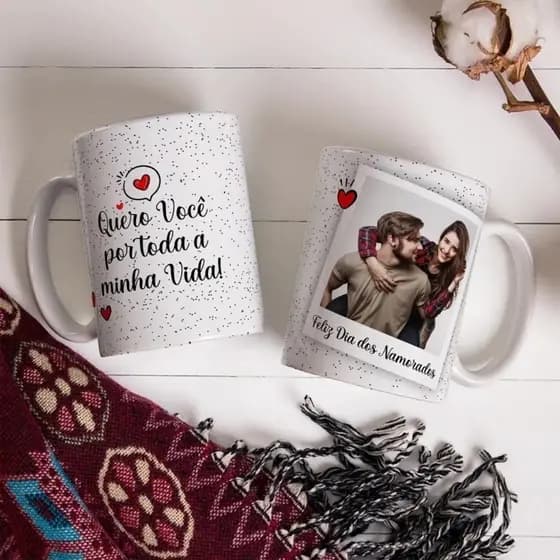 Caneca personalizada Namorados Casal Romantica Foto Presente