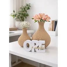 Kit Vasos Decorativos + Letreiro ORE e Confie  - Decoração Sala Mesa, Cozinha e Escritorio
