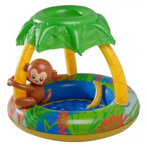 Piscina Inflável Infantil Com Cobertura Macaquinho 53 Litros