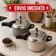 Panela de Pressão 4.5L Cerâmica Fogao Inducao Antiaderente Fechamento Externo