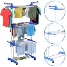 Varal De Chão Roupa Calcinha Grade 3 Andares Dobrável Portátil